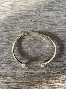 Kendra Scott Gold Open Cuff Bracelet with Crystal End Caps